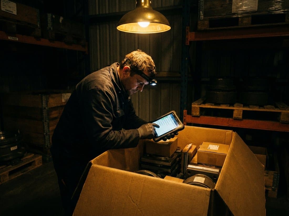 Inspector checking goods against the order at a hub