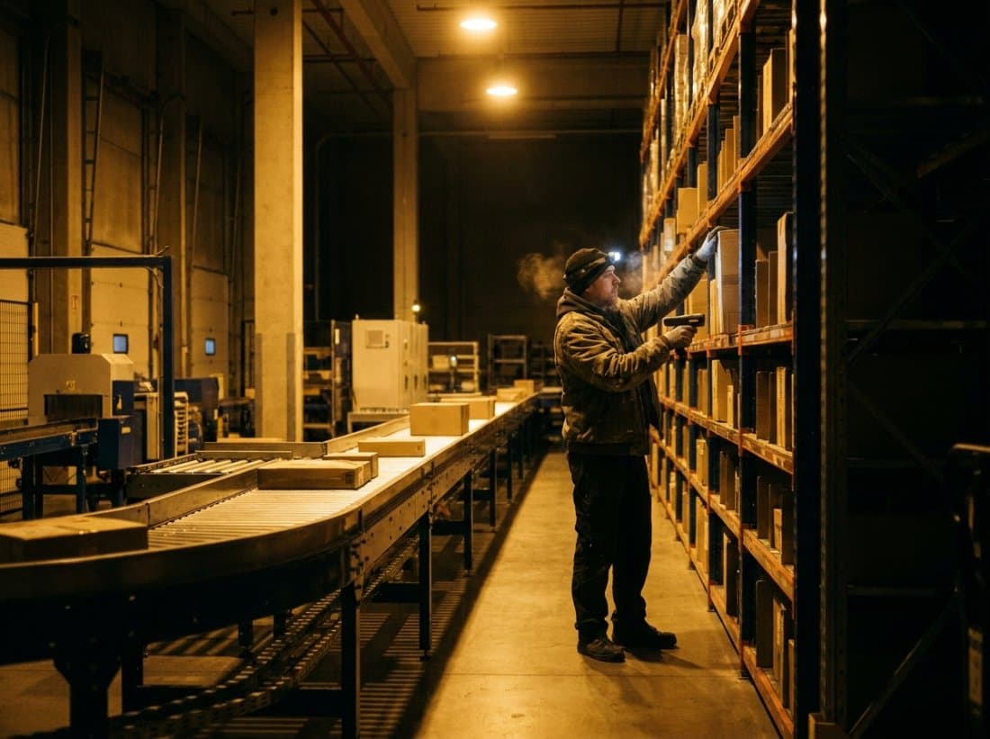 An operator picking an order in a fulfillment centre